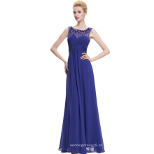 Starzz mangas Chiffon Long Royal Blue vestido de dama de honra Long Evening Dress ST000060-4